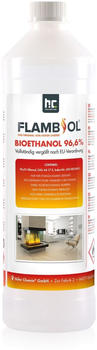 Höfer Chemie 120 x 1 Liter FLAMBIOL Bioethanol 96,6% Premium für Ethanol-Tischkamin in Flaschen (120 Liter)