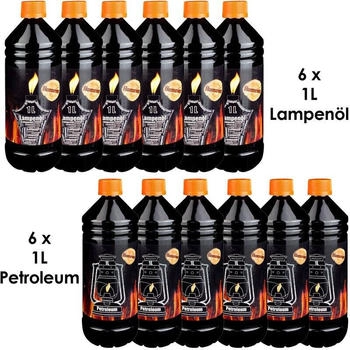 flameup Lampenöl Petroleum Set für Petroleumheizung/Petroleumofen/Öllampe 12 Liter