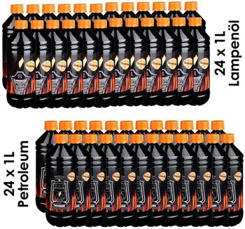 flameup Lampenöl Petroleum Set für Petroleumheizung/Petroleumofen/Öllampe 48 Liter