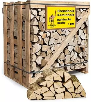 Neandertaler Feuer Kaminholz Brennholz Hainbuche 25 cm 500 kg