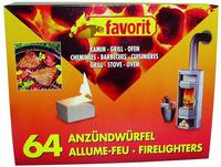 Favorit - Anz&uuml;ndew&uuml;rfel F&uuml;r Grill, Kamin + Ofen Wei&szlig;e Anz&uuml;nder 64 St&uuml;ck