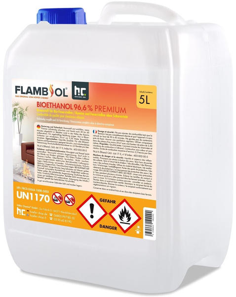 Höfer Chemie 4 x 5L Flambiol Bioethanol 96,6% (SW10004.4)