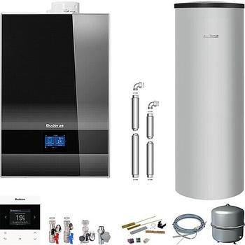 Buderus GB192i.2 Logaplus Paket W50 schwarz + Regelung BC400 RC220/Speicher SU200 25kW (7739621198)