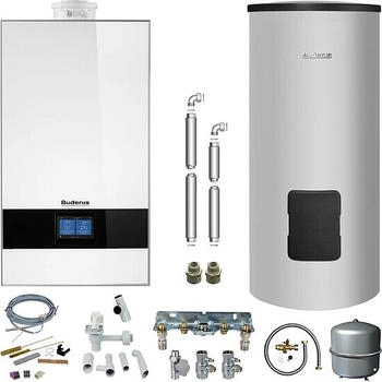 Buderus GB182i.2 Logaplus Paket W42 weiß + Regelung BC400/Speicher SU300 35kW (7739621351)