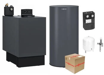 Viessmann Set Vitoladens 300-C 28,9 kW 2-stufig mit Regelung Vitotronic 200, Mischermodul + 200l Speicher nebengestellt (Z022566)