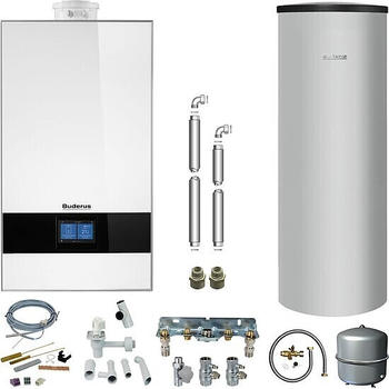 Buderus GB182i.2 Logaplus Paket W42 weiß + Regelung BC400/Speicher SU200 15kW (7739621358)