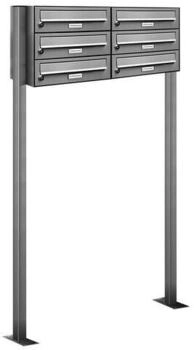 AL Briefkastensysteme Briefkasten &raquo;Premium&laquo; (BxH): 84.6 x 150cm Anzahl Schlitze: 6 stehend - silberfarben silberfarben