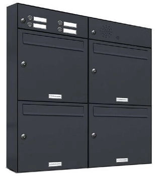 AL Briefkastensysteme Briefkasten »Premium« (BxH): 76.6 x 79.8cm Anzahl Schlitze: 4 Aufputzmontage - grau grau