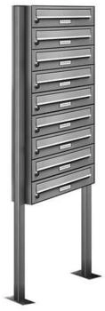 AL Briefkastensysteme Briefkasten »Premium« (BxH): 46.5 x 170cm Anzahl Schlitze: 9 stehend - grau grau
