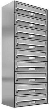 AL Briefkastensysteme Briefkasten »Premium« (BxH): 38.5 x 103.5cm Anzahl Schlitze: 9 Aufputzmontage - grau grau