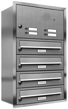 AL Briefkastensysteme Briefkasten »Premium« (BxH): 38.5 x 69cm Anzahl Schlitze: 4 Unterputzmontage - grau grau