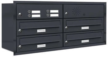 AL Briefkastensysteme Briefkasten »Premium« (BxH): 76.6 x 34.5cm Anzahl Schlitze: 4 Unterputzmontage - grau grau