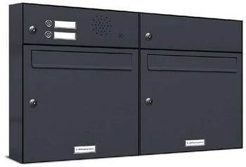 AL Briefkastensysteme Briefkasten »Premium« (BxH): 91.4 x 34.5cm Anzahl Schlitze: 2 Aufputzmontage - grau grau
