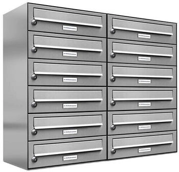 AL Briefkastensysteme Briefkasten »Premium« (BxH): 76.6 x 69cm Anzahl Schlitze: 12 Aufputzmontage - grau grau