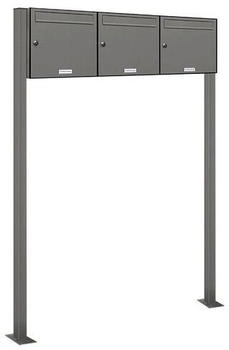 AL Briefkastensysteme Briefkasten &raquo;Premium&laquo; (BxH): 122.9 x 150cm Anzahl Schlitze: 3 stehend - grau grau