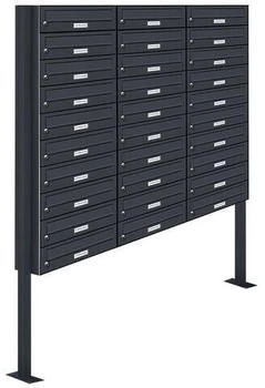 AL Briefkastensysteme Briefkasten &raquo;Premium&laquo; (BxH): 122.9 x 170cm Anzahl Schlitze: 30 stehend - grau grau