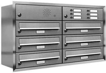AL Briefkastensysteme Briefkasten &raquo;Premium&laquo; (BxH): 76.6 x 46cm Anzahl Schlitze: 6 Unterputzmontage - grau grau