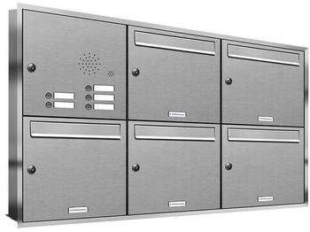 AL Briefkastensysteme Briefkasten &raquo;Premium&laquo; (BxH): 115.9 x 68.4cm Anzahl Schlitze: 5 Aufputzmontage - grau grau