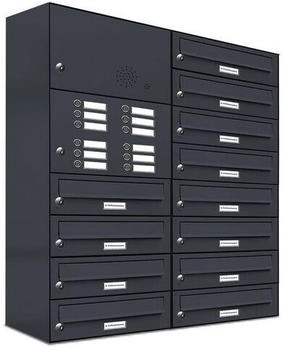 AL Briefkastensysteme Briefkasten »Premium« (BxH): 76.6 x 92cm Anzahl Schlitze: 12 Aufputzmontage - grau grau