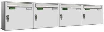 AL Briefkastensysteme Briefkasten »Basic« (BxH): 152 x 33cm Anzahl Schlitze: 4 Aufputzmontage - weiss weiss (431P4EA4P9016)