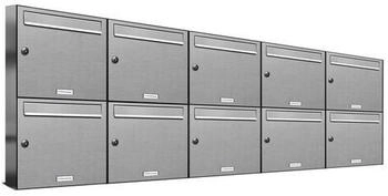 AL Briefkastensysteme Briefkasten &raquo;Premium&laquo; (BxH): 191.5 x 68.4cm Anzahl Schlitze: 10 Aufputzmontage - grau grau