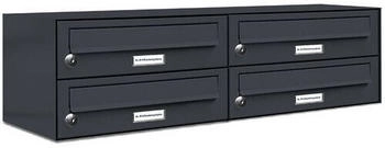 AL Briefkastensysteme Briefkasten »Premium« (BxH): 76.6 x 23cm Anzahl Schlitze: 4 Aufputzmontage - grau grau