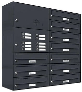 AL Briefkastensysteme Briefkasten »Premium« (BxH): 76.6 x 80.5cm Anzahl Schlitze: 10 Aufputzmontage - grau grau