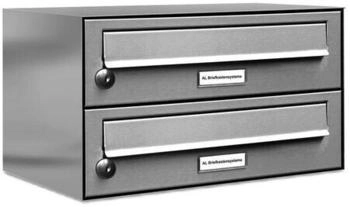 AL Briefkastensysteme Briefkasten &raquo;Premium&laquo; (BxH): 38.5 x 23cm Anzahl Schlitze: 2 Aufputzmontage - silberfarben silberfarben
