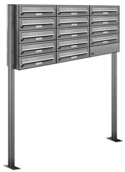 AL Briefkastensysteme Briefkasten &raquo;Premium&laquo; (BxH): 122.9 x 150cm Anzahl Schlitze: 14 stehend - grau grau (132T14S3)