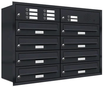 AL Briefkastensysteme Briefkasten »Premium« (BxH): 76.6 x 57.5cm Anzahl Schlitze: 8 Unterputzmontage - grau grau (132P8U2KSP7016)