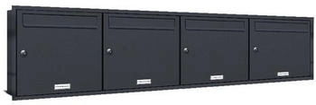 AL Briefkastensysteme Briefkasten »Premium« (BxH): 153.2 x 34.5cm Anzahl Schlitze: 4 Unterputzmontage - grau grau