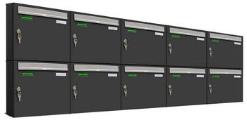 AL Briefkastensysteme Briefkasten »Basic« (BxH): 190 x 66cm Anzahl Schlitze: 10 Aufputzmontage - grau grau