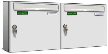 AL Briefkastensysteme Briefkasten »Basic« (BxH): 76 x 33cm Anzahl Schlitze: 2 Aufputzmontage - weiss weiss