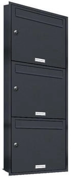 AL Briefkastensysteme Briefkasten »Premium« (BxH): 38.5 x 102.6cm Anzahl Schlitze: 3 Unterputzmontage - grau grau