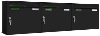 AL Briefkastensysteme Briefkasten »Basic« (BxH): 114 x 33cm Anzahl Schlitze: 3 Aufputzmontage - schwarz schwarz