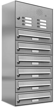 AL Briefkastensysteme Briefkasten &raquo;Premium&laquo; (BxH): 38.5 x 92cm Anzahl Schlitze: 6 Aufputzmontage - grau grau (132T6EA1KS)