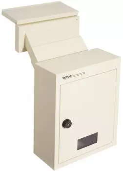 VEVOR Mauerdurchwurf Briefkasten Stahl Zahlenschloss 320x158x430mm Beige (MA071 beige)