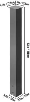 VEVOR Briefkastenpfosten 43" Q235-Stahl pulverbeschichtet schwarz