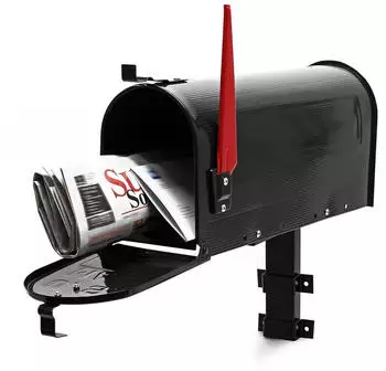 Wiltec US Mailbox Briefkasten Stahl schwarz mit Fahne & Wandhalterung (60341)