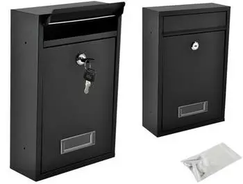 MALATEC Wandbriefkasten Stahl, abschlie&szlig;bar, schwarz (6237)
