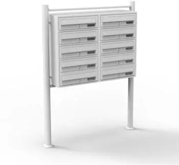 Wiltec Standbriefkastenanlage 10 Fächer (2x5), weiß (60020)