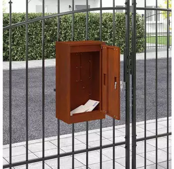 vidaXL Briefkasten mit Speicher Witterungsbest&auml;ndiger Stahl Rostig 30x23x55cm (874953)