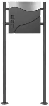 ECD Germany Standbriefkasten mit Zeitungsfach Edelstahl Anthrazit/Silber (490005415)