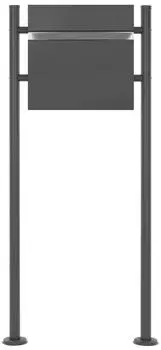 ECD Germany Standbriefkasten mit Zeitungsfach Stahl pulverbeschichtet Anthrazit 120cm (490009908)