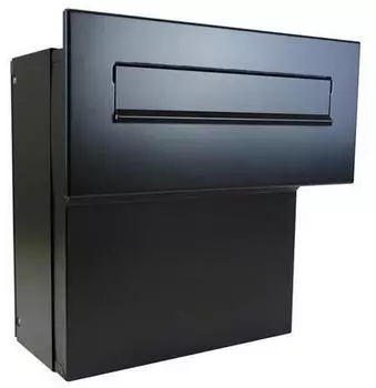 DOLS F-04 Mauerdurchwurf-Briefkasten Schwarz RAL 9005, Mauerstärke 18-27cm (F-04)
