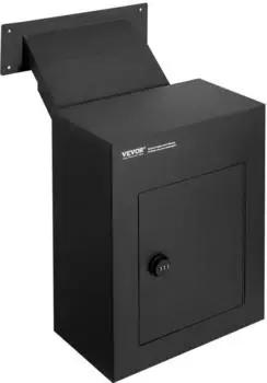 VEVOR Briefkasten Wandeinbau 330x178x430mm Stahl Zahlenschloss Schwarz (MA073 black)