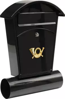 VOREL Briefkasten 480x280x80mm Metall pulverbeschichtet schwarz (TRI-78590)