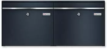 Metzler BK212 Doppelbriefkasten Stahl Anthrazit RAL 7016 Horizontal Wandmontage (2xBK212-RE-H)