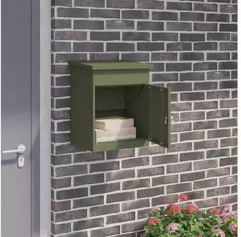 vidaXL Paketdrop-Box mit Speicher Stahl Olivgr&uuml;n 47,5x38x59cm (874943)