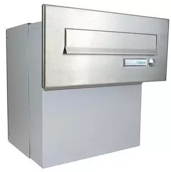 DOLS F-042 Mauerdurchwurf-Briefkasten XXL Edelstahl mit Klingel, 27-40,5cm (F-042)